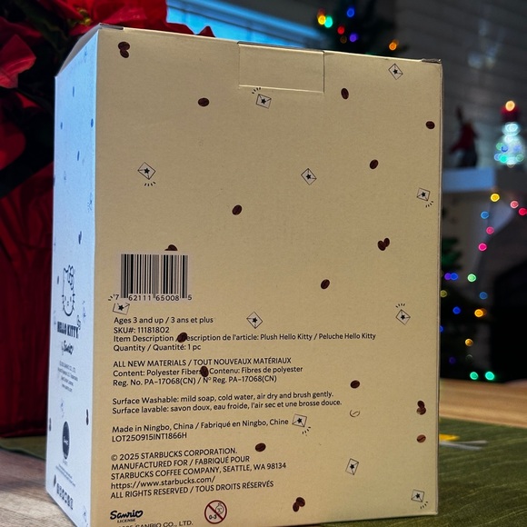 Starbucks Hello Kitty Plush in Festive Green and Red - Picture 3 of 5